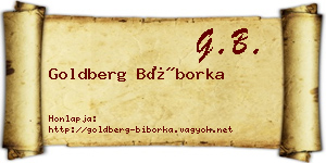 Goldberg Bíborka névjegykártya