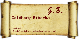 Goldberg Bíborka névjegykártya